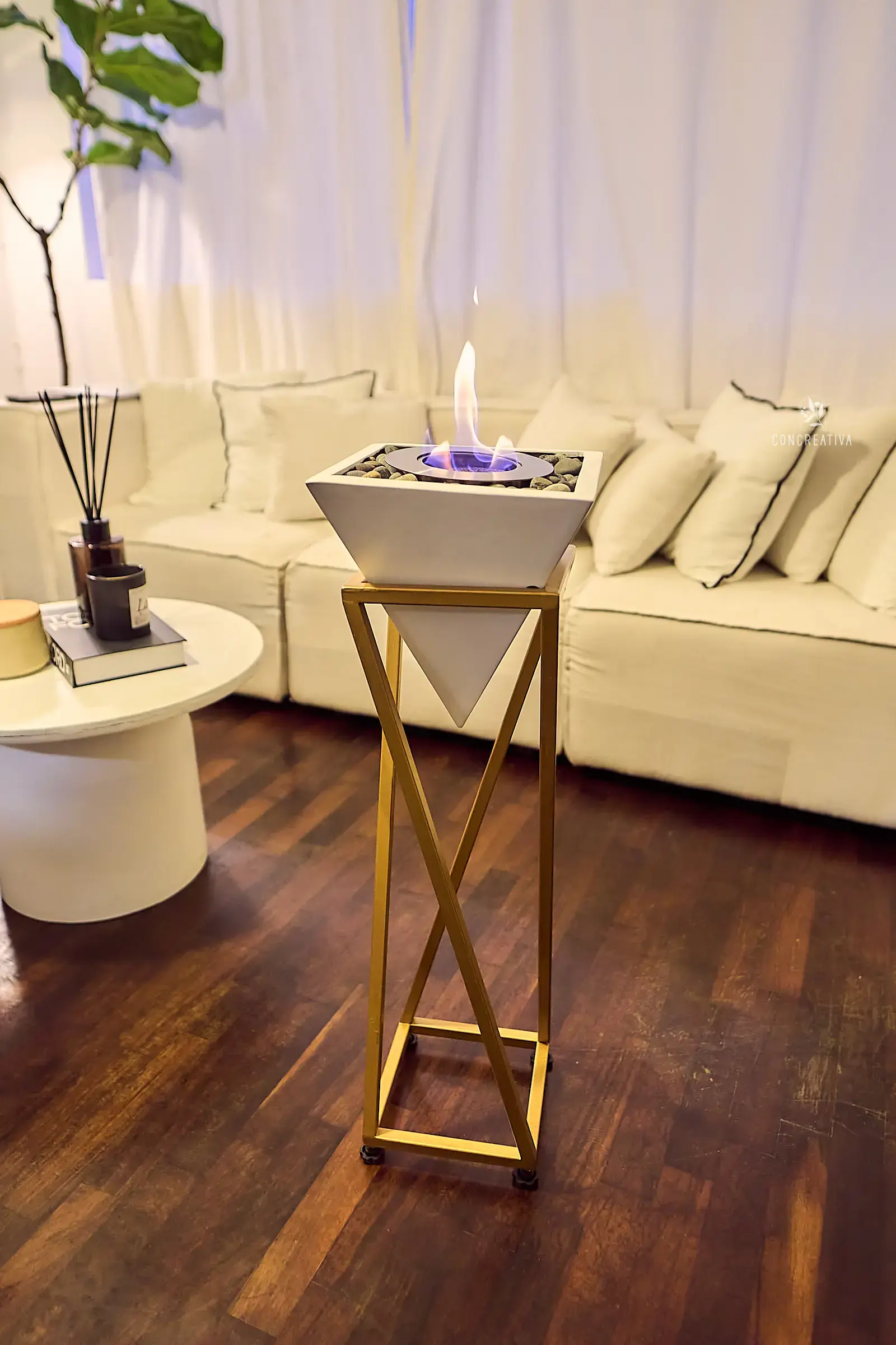 Chimenea Piramide Blanco